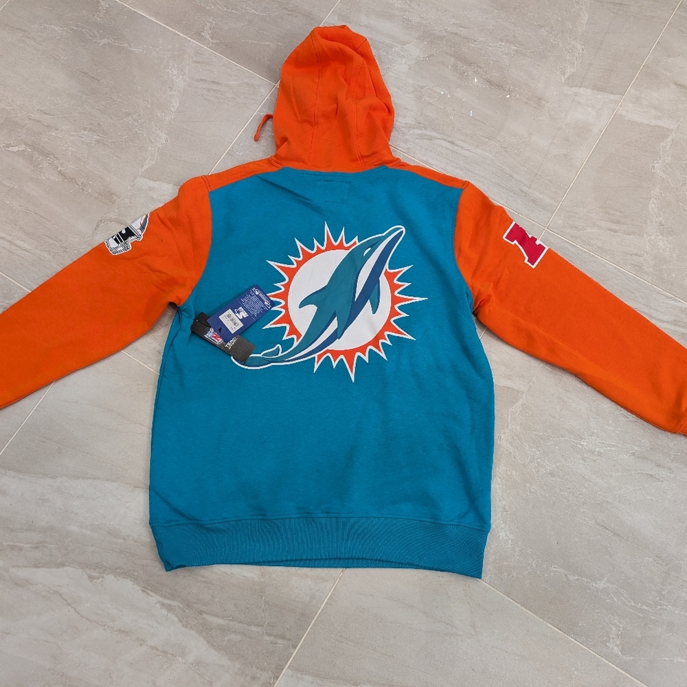 Miami Dolphins Teal and Orange Hoodie - Picture 12 of 12